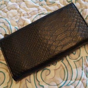 Black wallet faux leather